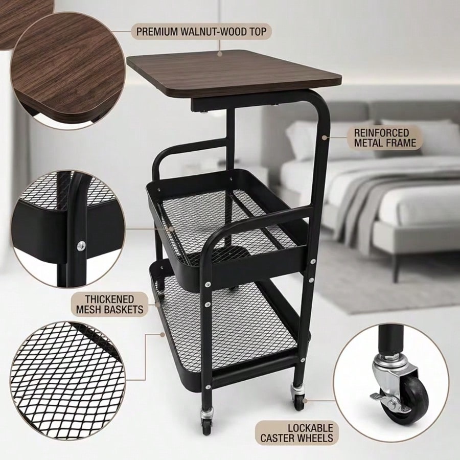 3-Tier Wheeled Rolling Cart wi - Home Cooking Recipes 评论和价格